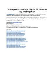 tính năng nổi bật xem truc tiep da ga savan