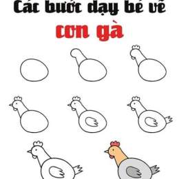 vẽ con gà đá